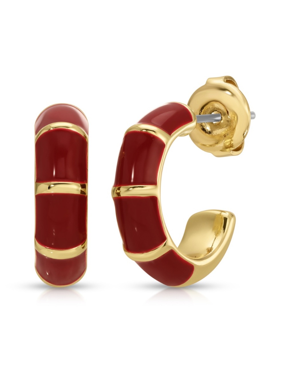 BNIB Leeada Mini Maroon Hoop Earrings